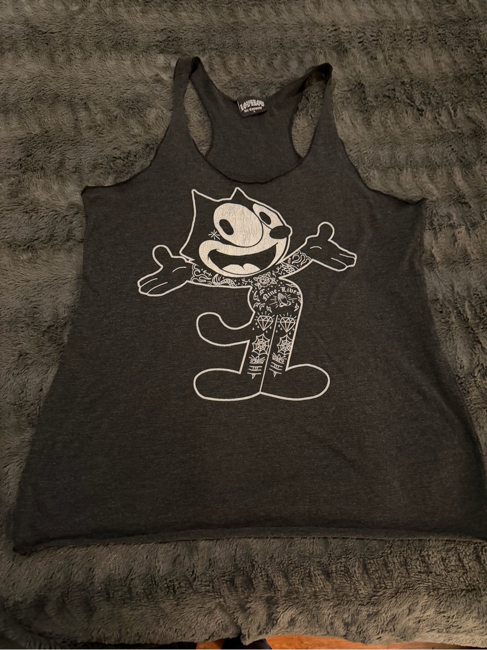 Tank Top with White Felix-Style Graphic